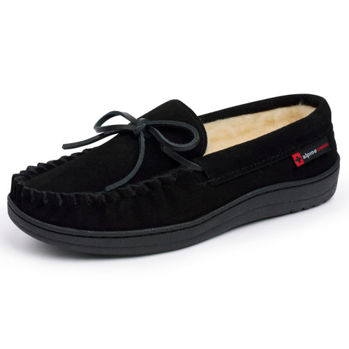 Alpine Swiss Sabine Womens Moccasin Slippers Genuine Suede House